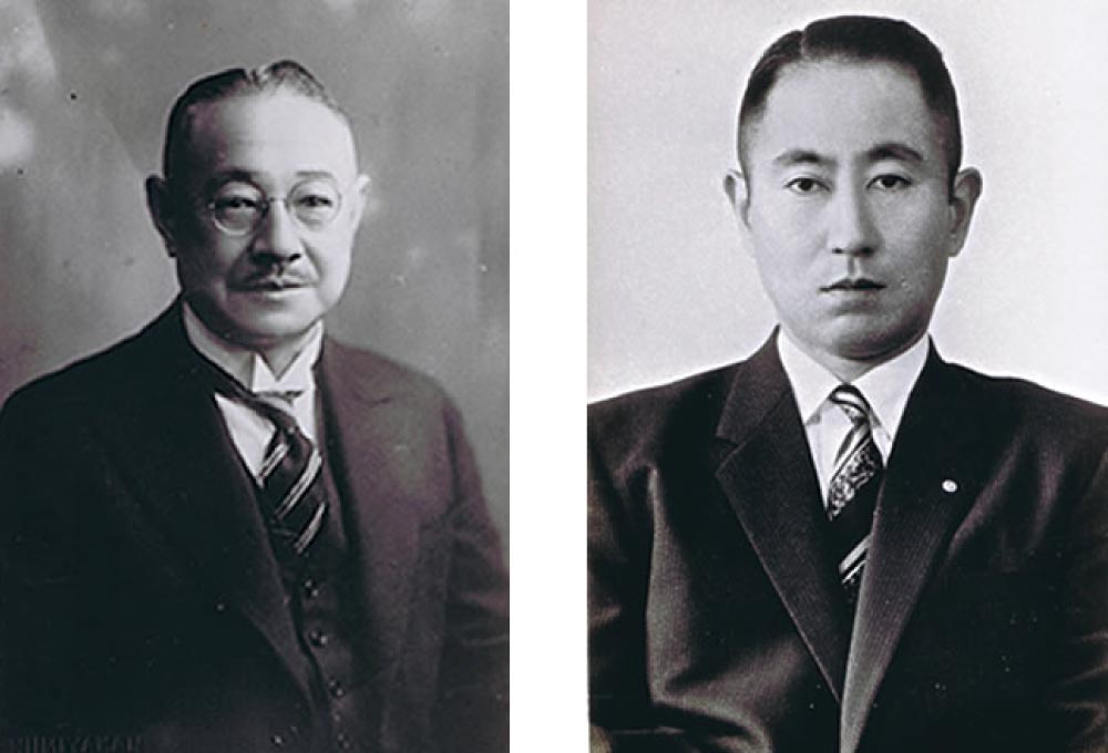 左：第4代社長 渡邊利二郎　右：第5代社長 渡邊広太郎　イメージ